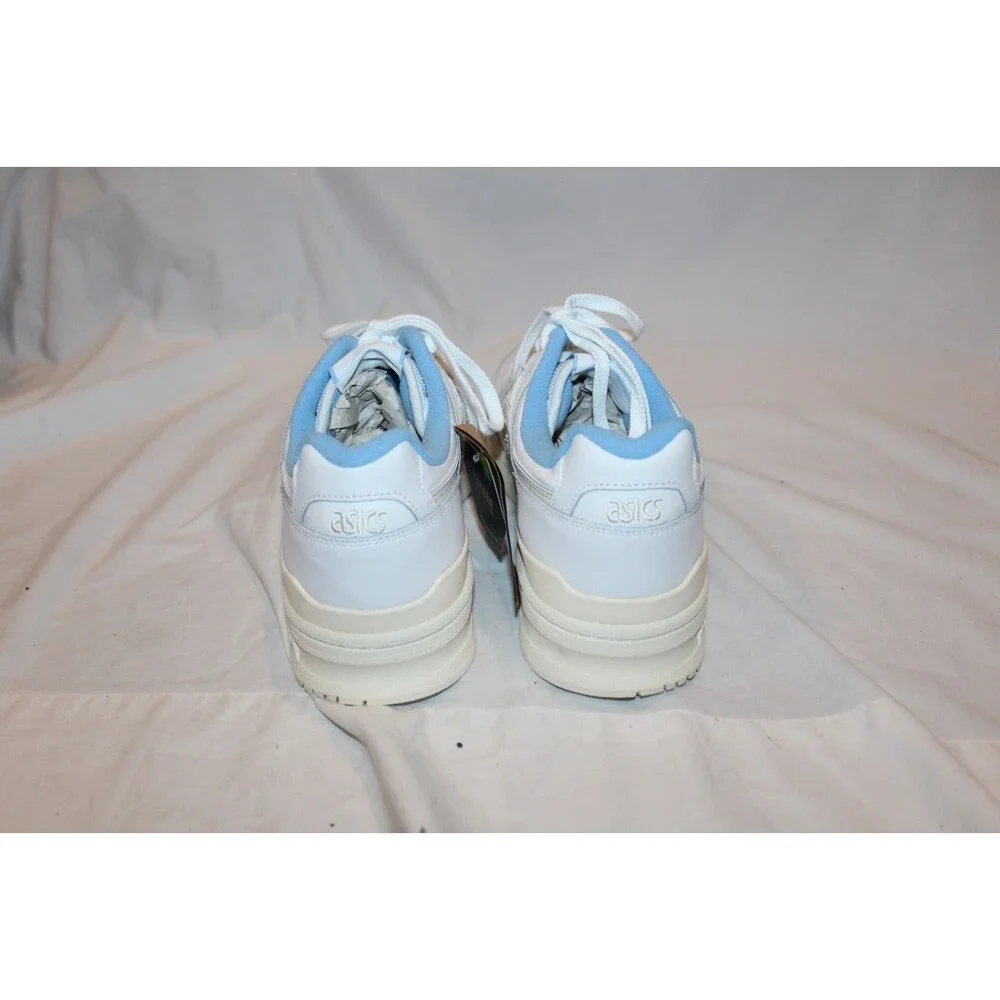 ASICS EX89 Men's Athletic Leather Sneakers White Blue Classic Sneakers NEW 10